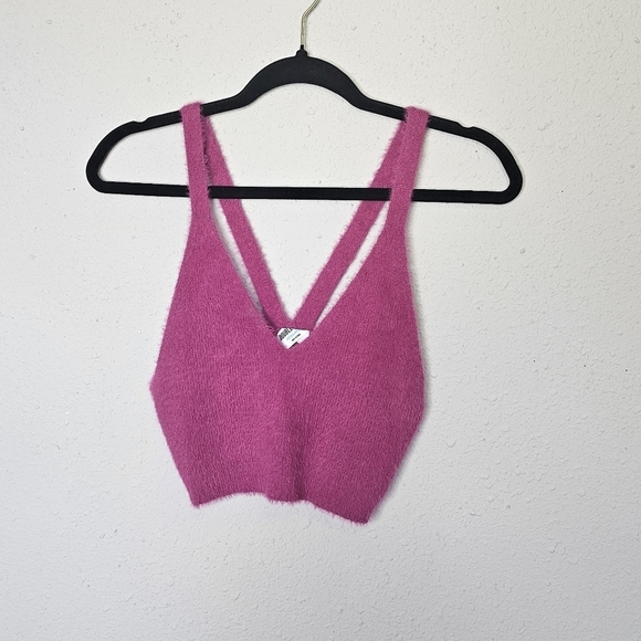 Double Zero Fuzzy Soft Crop Tank Shirts Lot of 2 Pink Size M/L - Picture 3 of 12